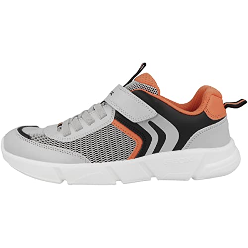 Geox J ARIL Boy Sneaker, Grey/ORANGE, 24 EU von Geox