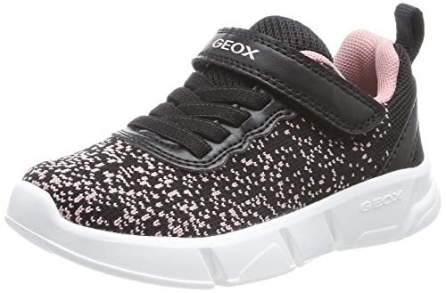 Geox Jungen Mädchen J ARIL Girl Sneaker, Black/LT PINK, 24 EU von Geox