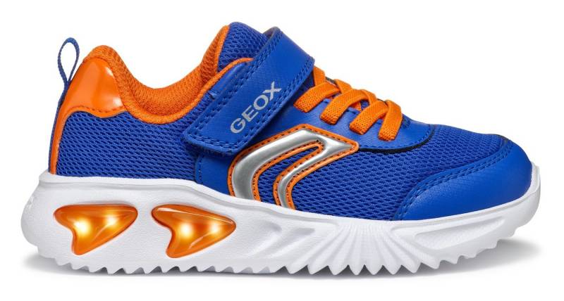 Geox J ASSISTER BOY Blinkschuh Sneaker, Sportschuh, Klettschuh mit auffällig blinkender Sohle von Geox