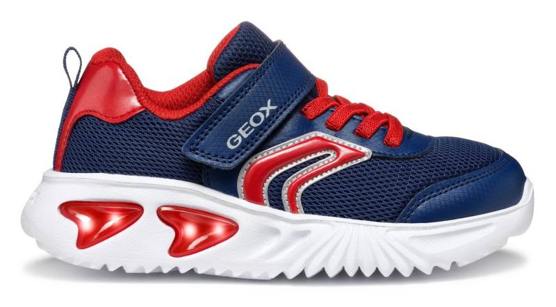 Geox J ASSISTER BOY Blinkschuh Sneaker, Sportschuh, Klettschuh mit auffällig blinkender Sohle von Geox
