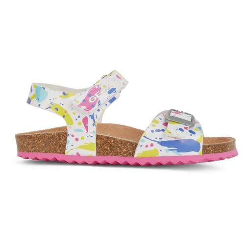 Geox J Adriel Girl C Sandal, White/Fuchsia, 32 EU von Geox