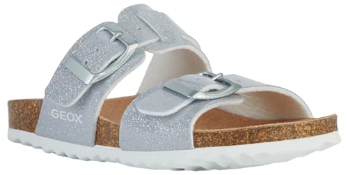 Geox J Adriel Girl E Sandal, Silver, 26 EU von Geox