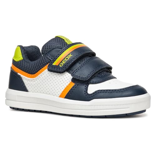 Geox J Arzach Boy A Sneaker, Navy/Fluo Green, 26 EU von Geox