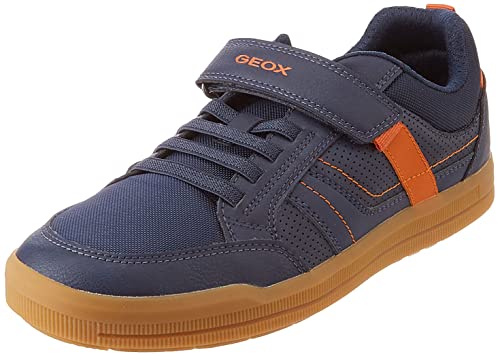 Geox J Arzach Boy Sneaker, Navy/ORANGE, 25 EU von Geox