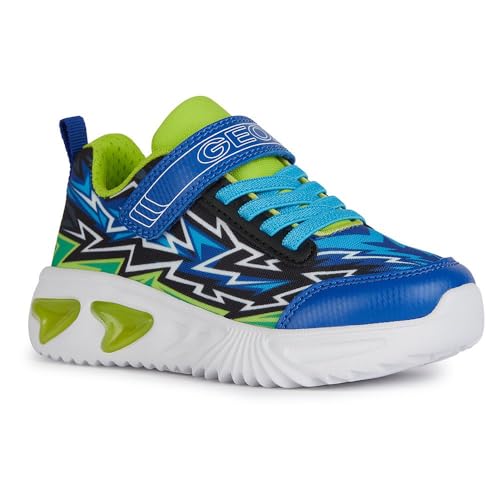 Geox J Assister Boy B Sneaker, ROYAL/Lime, 34 EU von Geox