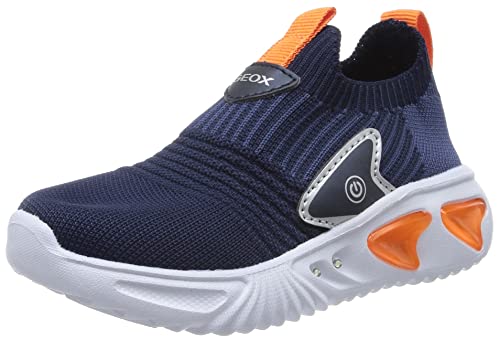 Geox J Assister Boy Sneaker, Navy/ORANGE, 29 EU von Geox