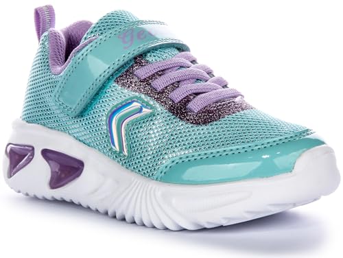 Geox J Assister Girl A Sneaker, Aqua/Lilac, 25 EU von Geox