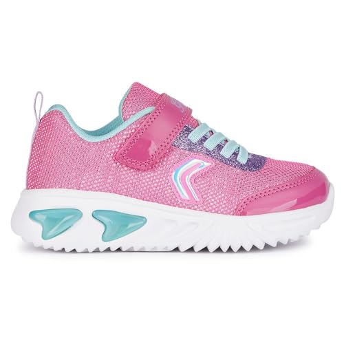 Geox J Assister Girl A Sneaker, Fuchsia/Aqua, 24 EU von Geox