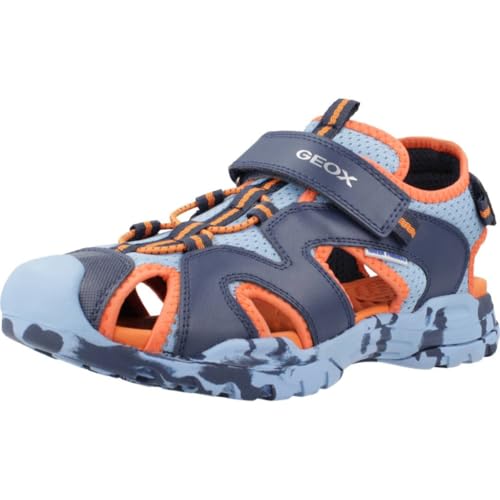 Geox J Borealis Boy C Sandal, LT Blue/ORANGE, 38 EU von Geox