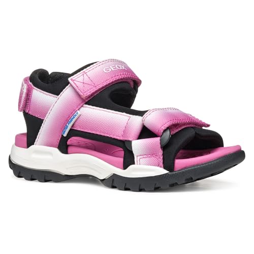 Geox J BOREALIS GIRL A Sandal, Fuchsia/Black, 24 EU von Geox