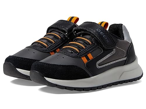 Geox J BRIEZEE Boy A Sneaker, Black/ORANGE, 32 EU von Geox