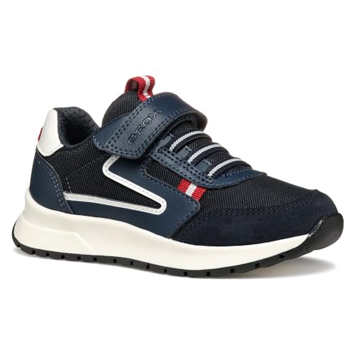 Geox J BRIEZEE Boy A Sneaker, Navy/Dk Red, 32 EU von Geox