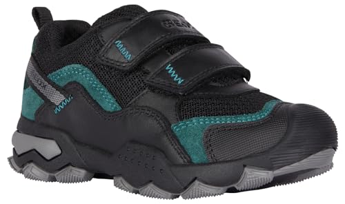 Geox J BULLER Boy A Sneaker, Black/DK Green, 30 EU von Geox