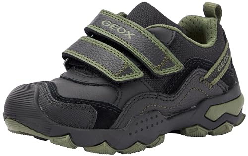 Geox J BULLER Boy A Sneaker, Black/Military, 33 EU von Geox