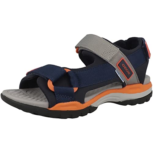 Geox Jungen J Borealis Boy A Sandalen, Navy Orange, 28 EU von Geox