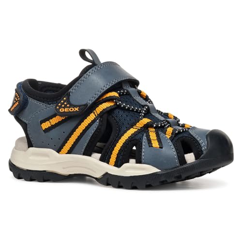 Geox J Borealis Boy B Sandal, Navy/Orange, 41 EU von Geox