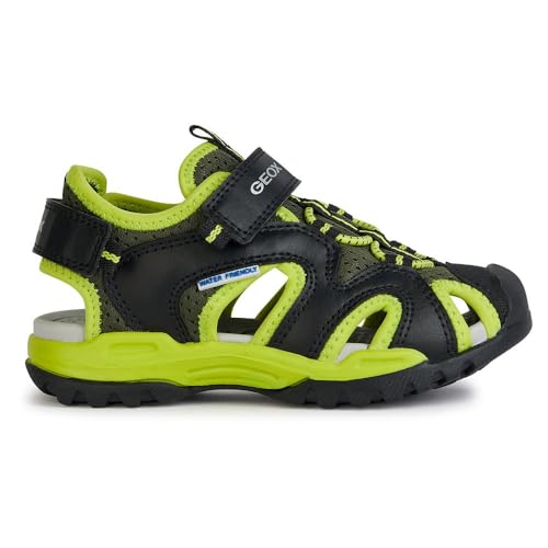 Geox J Borealis Boy C Sandal, Black/Lime, 24 EU von Geox