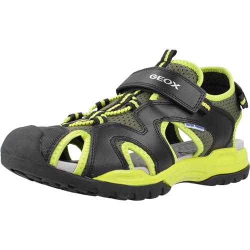 Geox J Borealis Boy C Sandal, Black/Lime, 40 EU von Geox