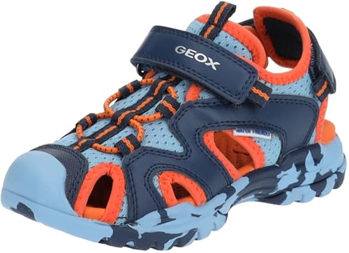 Geox J Borealis Boy C Sandal, LT Blue/ORANGE, 28 EU von Geox