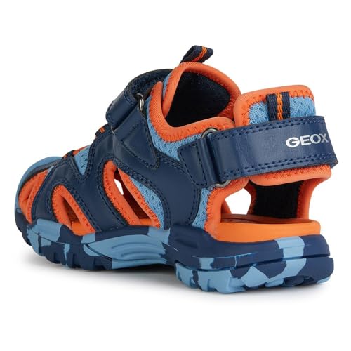 Geox J Borealis Boy C Sandal, LT Blue/ORANGE, 35 EU von Geox