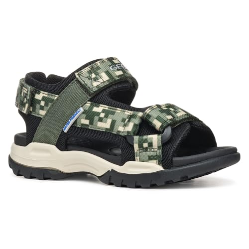 Geox J Borealis Boy E Sandal, Dk Green/Black, 30 EU von Geox