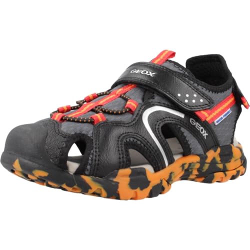 Geox J Borealis Boy Sandal, Black/RED, 36 EU von Geox