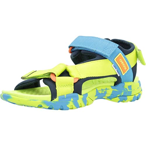 Geox J Borealis Boy Sandal, Lime/Sky, 28 EU von Geox