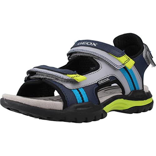 Geox J Borealis Boy Sandal, Navy/Grey, 28 EU von Geox