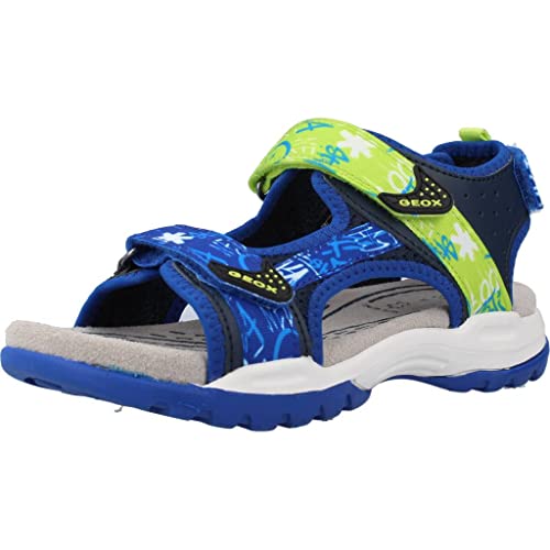 Geox J Borealis Boy Sandal, Navy/Lime, 24 EU von Geox