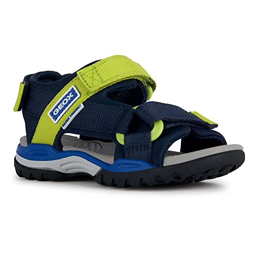 Geox J Borealis Boy Sandal, Navy/Lime, 31 EU von Geox