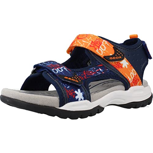 Geox J Borealis Boy Sandal, Navy/ORANGE, 29 EU von Geox