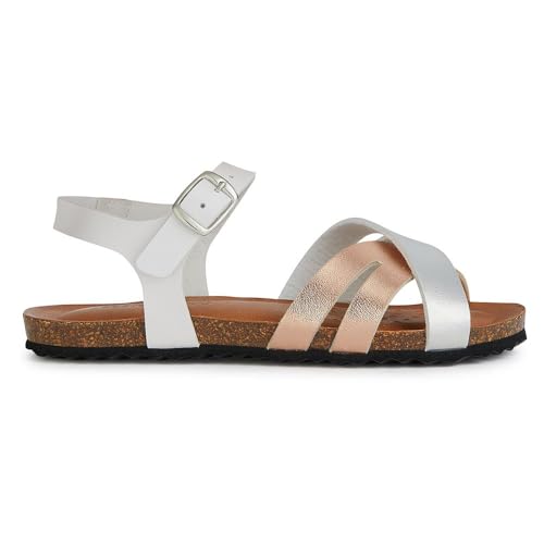 Geox J CHILENE Gir Sandal, White/Rose Gold, 28 EU von Geox