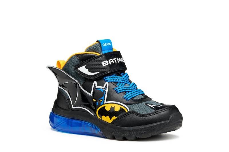 Geox J CIBERDRON BOY Batman Blinkschuh Sneaker Schnürboots, Blinkschuh mit cooler Blinkfunktion von Geox