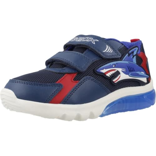 Geox J CIBERDRON Boy B Sneaker, Navy/Red, 36 EU von Geox