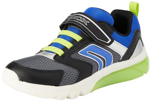 Geox J CIBERDRON Boy C Sneaker, DK Grey/ROYAL, 24 EU von Geox