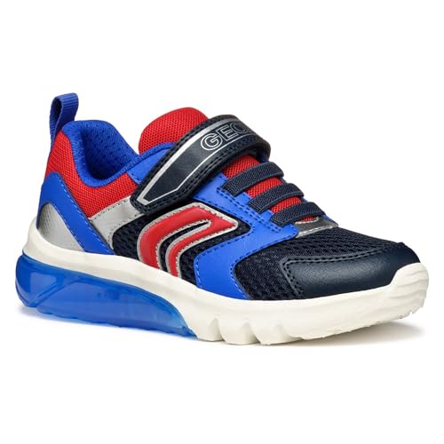 Geox J CIBERDRON Boy C Sneaker, Navy/Dk Red, 28 EU von Geox