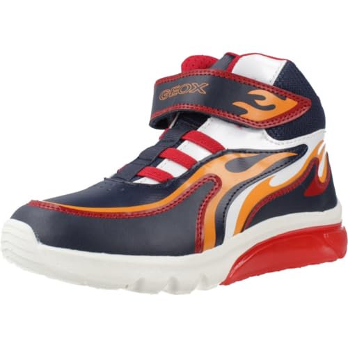 Geox J CIBERDRON Boy C Sneaker, Navy/RED, 30 EU von Geox