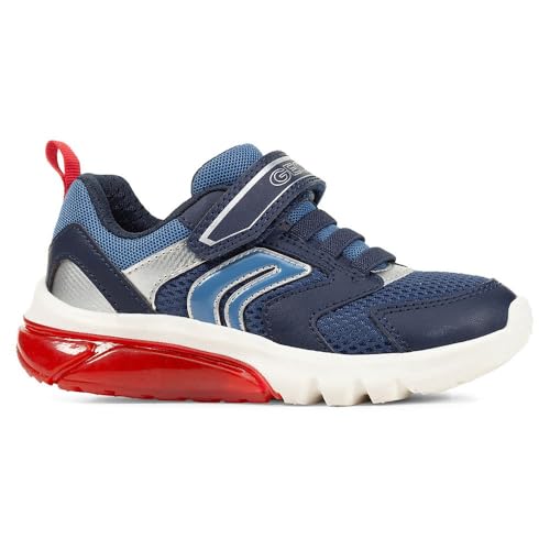 Geox J CIBERDRON Boy C Sneaker, Navy/RED, 33 EU von Geox