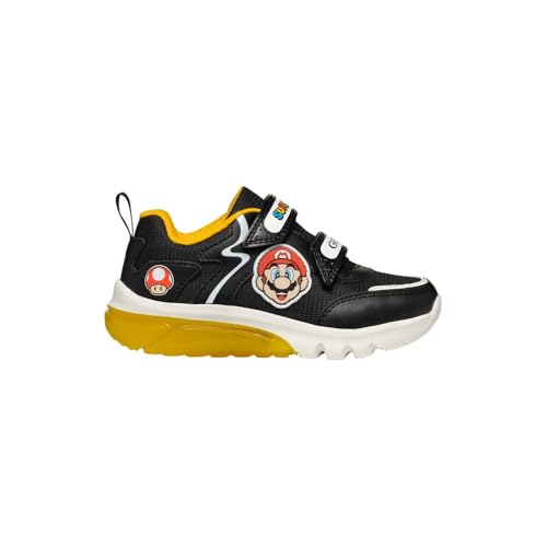 Geox J CIBERDRON Boy I Sneaker, Black/Yellow, 29 EU von Geox