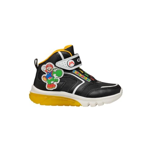 Geox J CIBERDRON Boy J Sneaker, Black/Yellow, 35 EU von Geox
