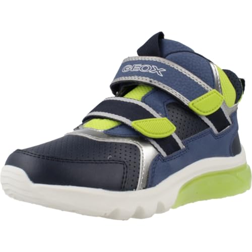 Geox J CIBERDRON Boy Sneaker, Navy/Lime, 25 EU von Geox