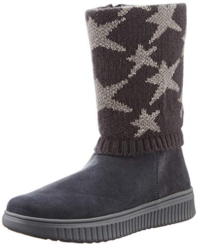 Geox J DISCOMIX Girl C Mid Calf Boot, Grey (Dk Grey), 32 EU von Geox