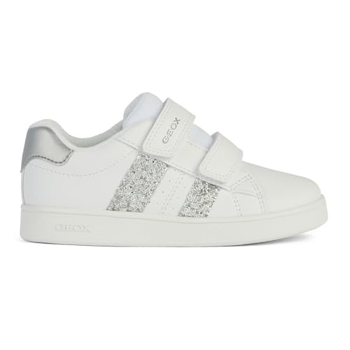 Geox J ECLYPER Girl A Sneaker, White/Silver, 36 EU Geox J ECLYPER Girl A Sneaker, White/Silver, 36 EU von Geox