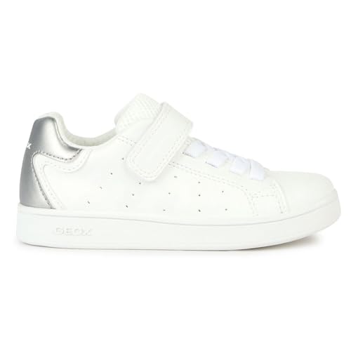 Geox J ECLYPER Girl A Sneaker, White/Silver, 39 EU von Geox