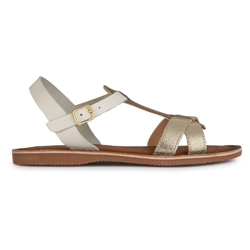 Geox J EOLIE Girl Sandal, LT Ivory/Platinum, 39 EU Geox J EOLIE Girl Sandal, LT Ivory/Platinum, 39 EU von Geox