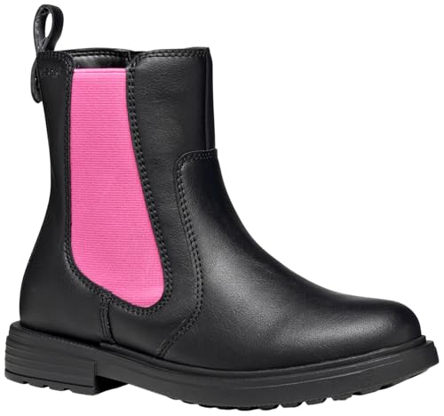 Geox J Eclair Girl Ankle Boot, Black/Fuchsia, 31 EU von Geox