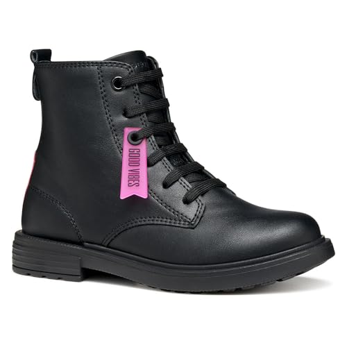 Geox J Eclair Girl Ankle Boot, Black/Fuchsia, 33 EU von Geox