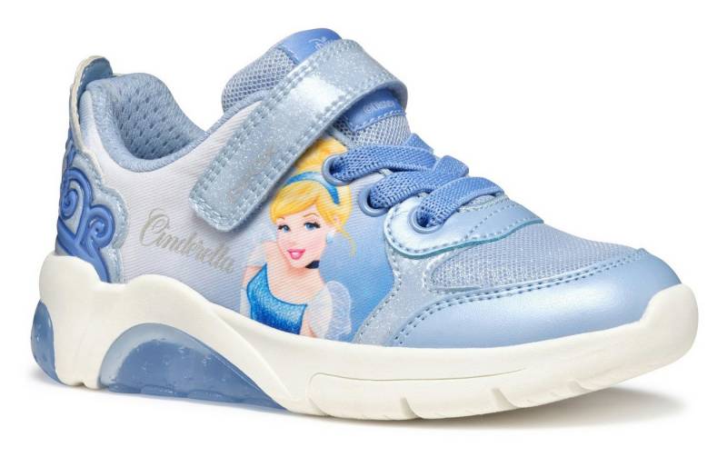Geox J FADINLIGHT GIRL Blinkschuh Sneaker, Disney Sneaker, Klettschuh mit Glitzer und Cinderella Motiv, Blinki von Geox