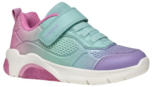 Geox J FADINLIGHT Girl C Sneaker, Aqua/Lilac, 33 EU Geox J FADINLIGHT Girl C Sneaker, Aqua/Lilac, 33 EU von Geox
