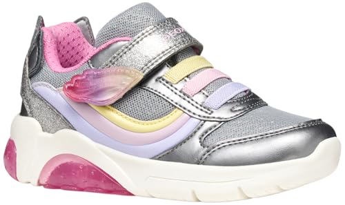 Geox J FADINLIGHT Girl Sneaker, Silver/Multicolor, 25 EU von Geox